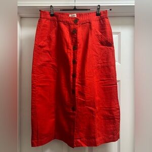 Universal Thread Red Button-Down Midi Skirt